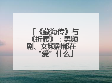 《藏海传》与《折腰》：男频剧、女频剧都在“爱”什么