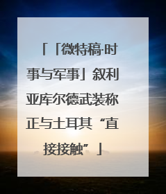 「微特稿·时事与军事」叙利亚库尔德武装称正与土耳其“直接接触”