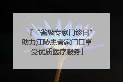 “省级专家门诊日”助力江陵患者家门口享受优质医疗服务