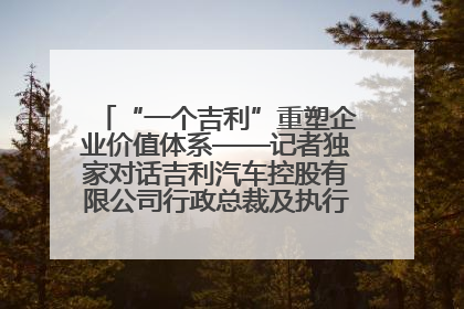 “一个吉利”重塑企业价值体系——记者独家对话吉利汽车控股有限公司行政总裁及执行董事桂生悦