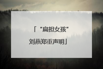 “扁担女孩”刘燕郑重声明