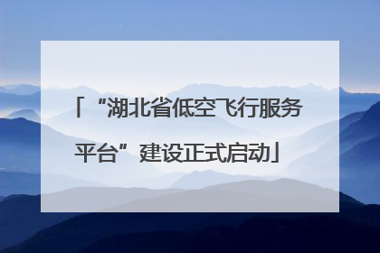 “湖北省低空飞行服务平台”建设正式启动