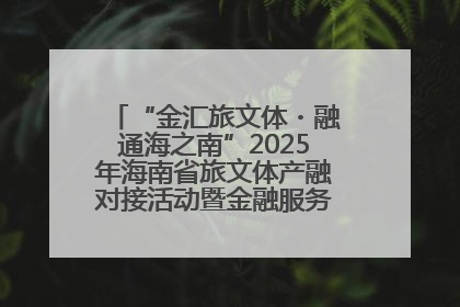 “金汇旅文体・融通海之南”2025年海南省旅文体产融对接活动暨金融服务中心成立仪式举行