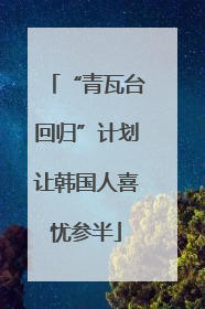 “青瓦台回归”计划让韩国人喜忧参半