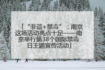 “非遗+禁毒”：南京这场活动亮点十足——南京举行第38个国际禁毒日主题宣传活动