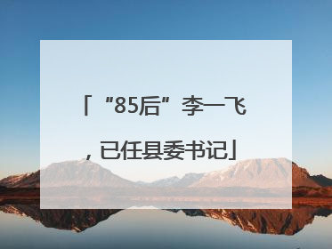 “85后”李一飞，已任县委书记