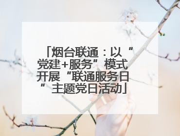 烟台联通：以“党建+服务”模式开展“联通服务日”主题党日活动