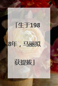 生于1988年，马丽拟获提拔
