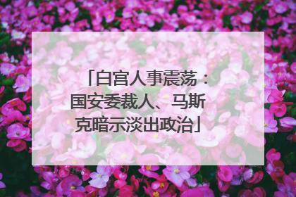 白宫人事震荡：国安委裁人、马斯克暗示淡出政治