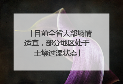 目前全省大部墒情适宜，部分地区处于土壤过湿状态