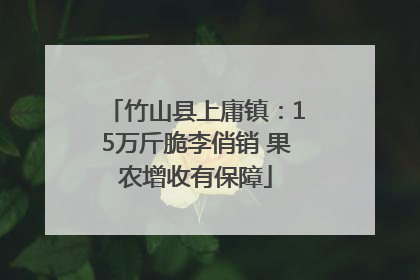 竹山县上庸镇：15万斤脆李俏销 果农增收有保障