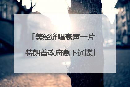 美经济唱衰声一片 特朗普政府急下通牒
