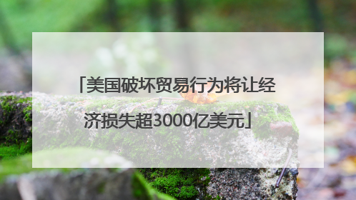 美国破坏贸易行为将让经济损失超3000亿美元