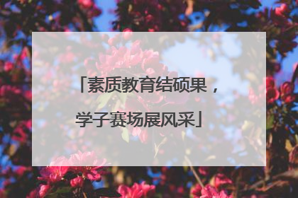 素质教育结硕果，学子赛场展风采