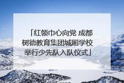 红领巾心向党 成都树德教育集团城厢学校举行少先队入队仪式