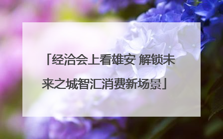经洽会上看雄安 解锁未来之城智汇消费新场景