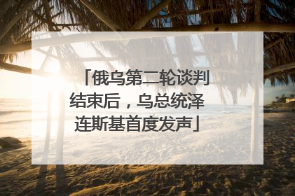 俄乌第二轮谈判结束后，乌总统泽连斯基首度发声