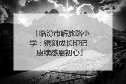 临汾市解放路小学：镌刻成长印记 赓续感恩初心