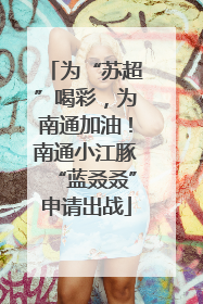为“苏超”喝彩，为南通加油！南通小江豚“蓝叒叒”申请出战