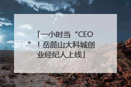 一小时当“CEO”！岳麓山大科城创业经纪人上线