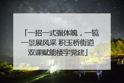 一招一式强体魄，一镜一景展风采 积玉桥街道双课赋能楼宇党建