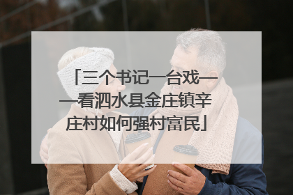 三个书记一台戏——看泗水县金庄镇辛庄村如何强村富民