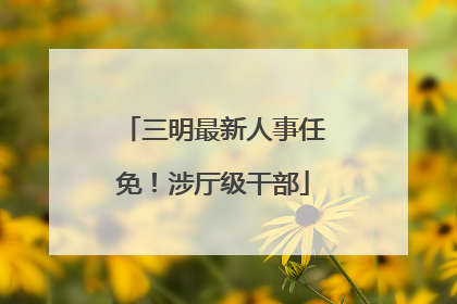三明最新人事任免！涉厅级干部