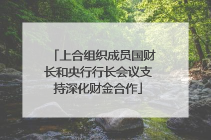 上合组织成员国财长和央行行长会议支持深化财金合作