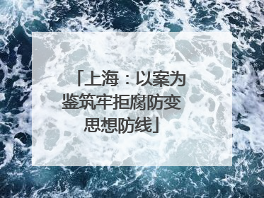 上海：以案为鉴筑牢拒腐防变思想防线