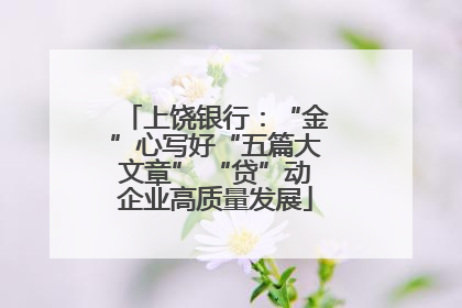 上饶银行：“金”心写好“五篇大文章” “贷”动企业高质量发展