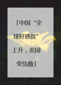 中国“全球好感度”上升，美国变负数
