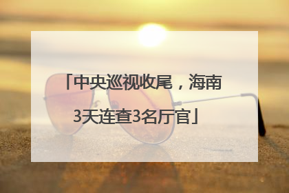 中央巡视收尾，海南3天连查3名厅官