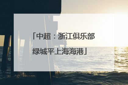 中超：浙江俱乐部绿城平上海海港