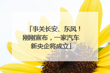 事关长安、东风！刚刚宣布，一家汽车新央企将成立