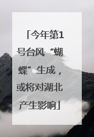 今年第1号台风“蝴蝶”生成，或将对湖北产生影响