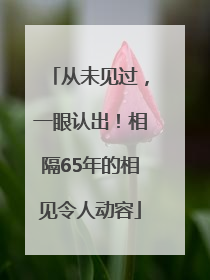 从未见过，一眼认出！相隔65年的相见令人动容