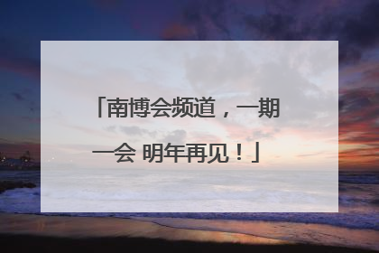 南博会频道，一期一会 明年再见！