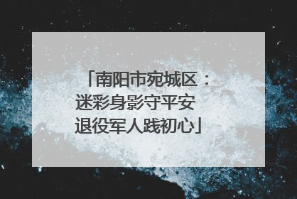 南阳市宛城区：迷彩身影守平安 退役军人践初心
