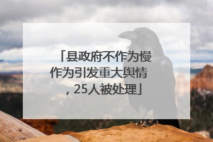县政府不作为慢作为引发重大舆情，25人被处理