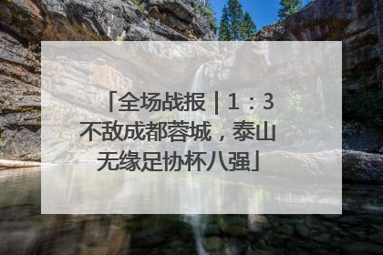 全场战报｜1：3不敌成都蓉城，泰山无缘足协杯八强