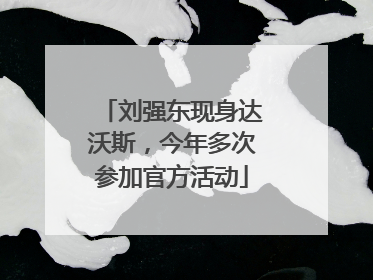 刘强东现身达沃斯，今年多次参加官方活动