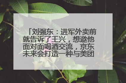 刘强东：进军外卖前就告诉了王兴，想邀他面对面喝酒交流，京东未来会打造一种与美团不同的商业模式