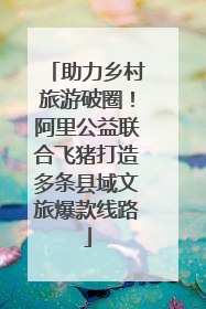 助力乡村旅游破圈！阿里公益联合飞猪打造多条县域文旅爆款线路