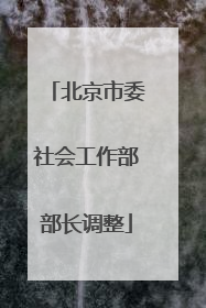 北京市委社会工作部部长调整
