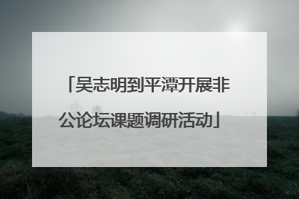 吴志明到平潭开展非公论坛课题调研活动