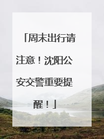 周末出行请注意！沈阳公安交警重要提醒！