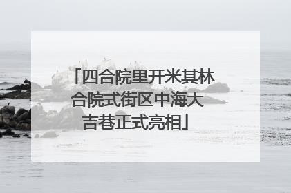 四合院里开米其林 合院式街区中海大吉巷正式亮相