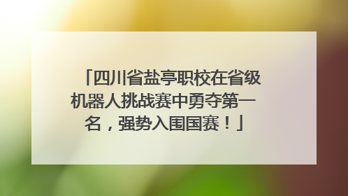 四川省盐亭职校在省级机器人挑战赛中勇夺第一名，强势入围国赛！