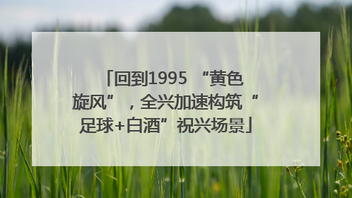 回到1995 “黄色旋风”，全兴加速构筑“足球+白酒”祝兴场景