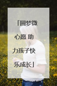 圆梦微心愿 助力孩子快乐成长